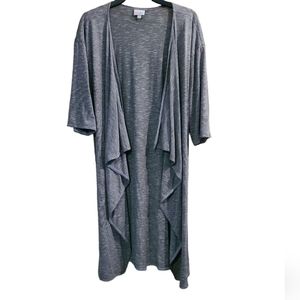 LLR LuLaRoe Shirley Kimono Coverup Gray & White Stripes Sz M